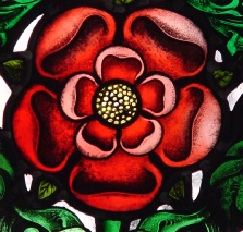 Tudor Rose stained glass painting