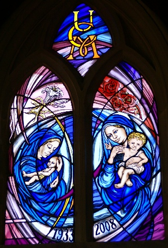 union of Catholic mothers stained glass window UCM